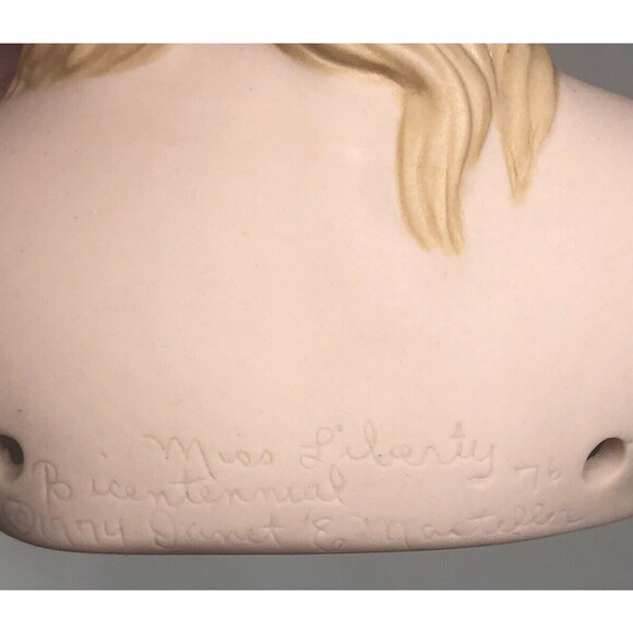 74 Bicentennial Miss Liberty Janet E Masteller Bisque/Ceramic 6" Doll Head Bust - Picture 4 of 7